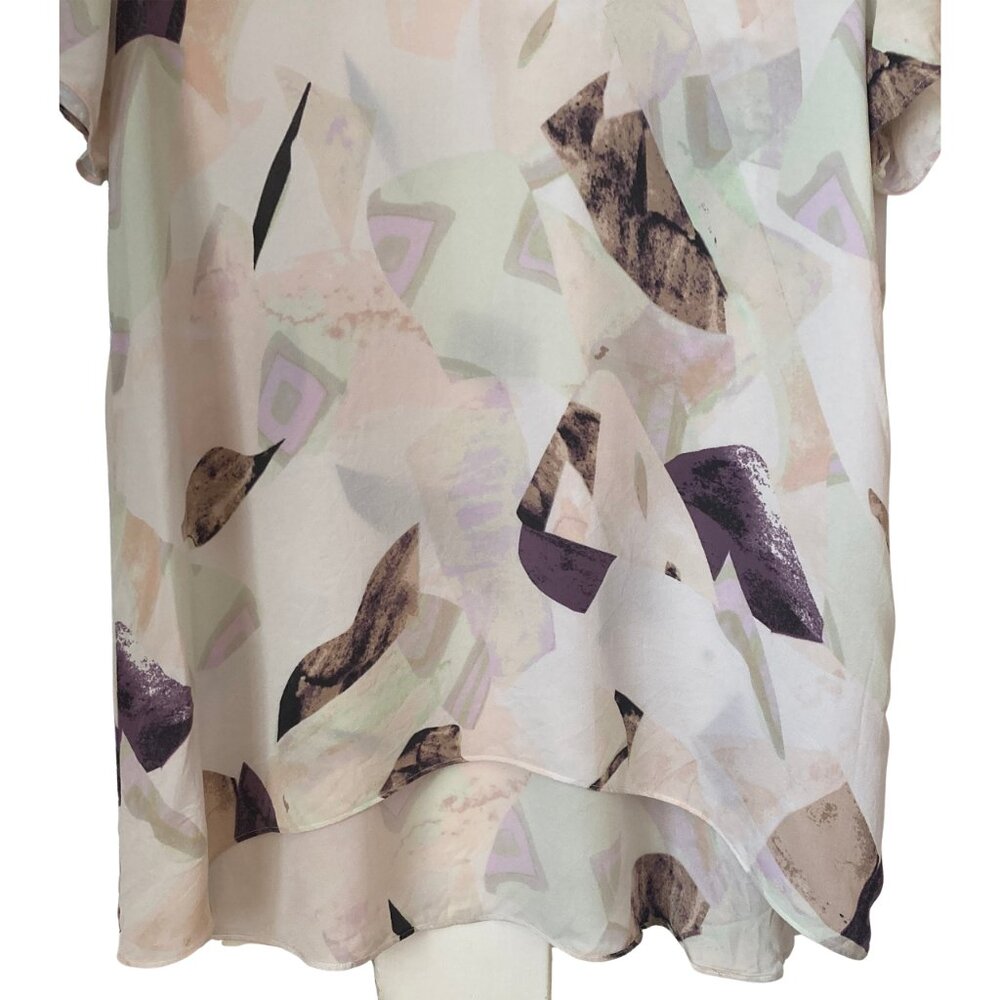 Aritzia Wilfred 100% Silk Top, Large, Geometric Design - Picture 5 of 6